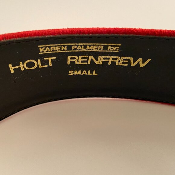Holt Renfrew Red Suede Belt - Small - Picture 2 of 3